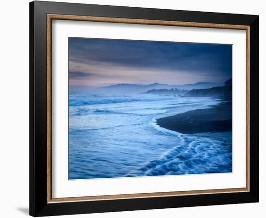 USA, California, Cambria. Dusk at Moonstone Beach-Ann Collins-Framed Photographic Print