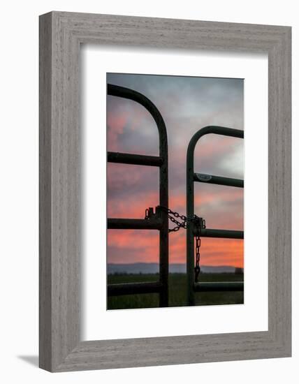 USA, California, Central Valley, Vernalis, Off Rt 132, Sunset-Alison Jones-Framed Photographic Print