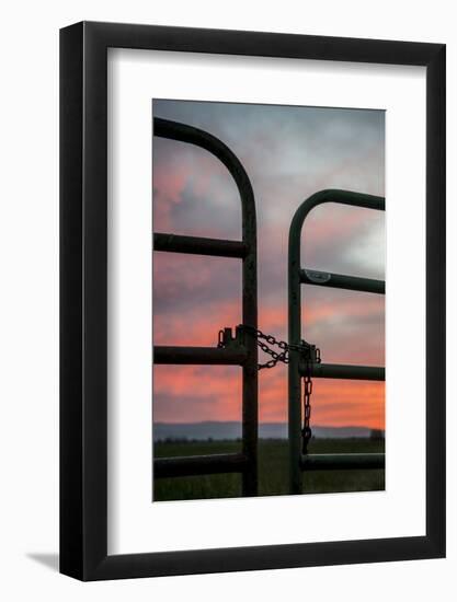 USA, California, Central Valley, Vernalis, Off Rt 132, Sunset-Alison Jones-Framed Photographic Print