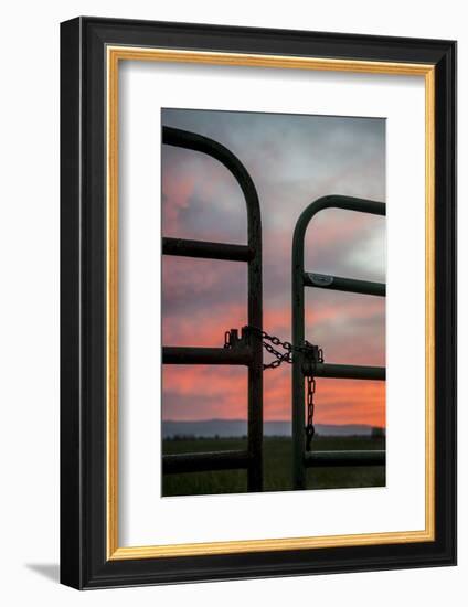 USA, California, Central Valley, Vernalis, Off Rt 132, Sunset-Alison Jones-Framed Photographic Print