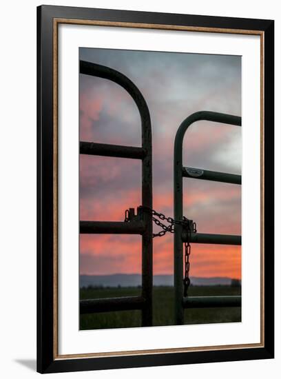 USA, California, Central Valley, Vernalis, Off Rt 132, Sunset-Alison Jones-Framed Photographic Print