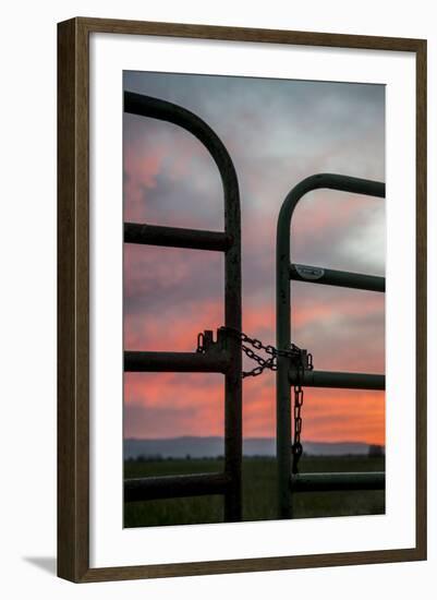 USA, California, Central Valley, Vernalis, Off Rt 132, Sunset-Alison Jones-Framed Photographic Print
