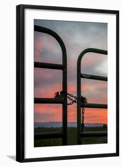 USA, California, Central Valley, Vernalis, Off Rt 132, Sunset-Alison Jones-Framed Photographic Print