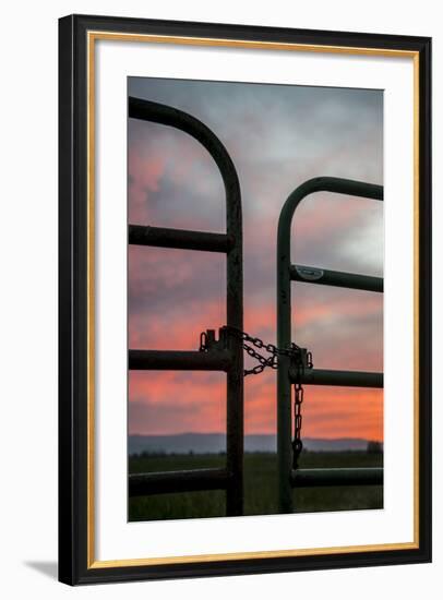 USA, California, Central Valley, Vernalis, Off Rt 132, Sunset-Alison Jones-Framed Photographic Print