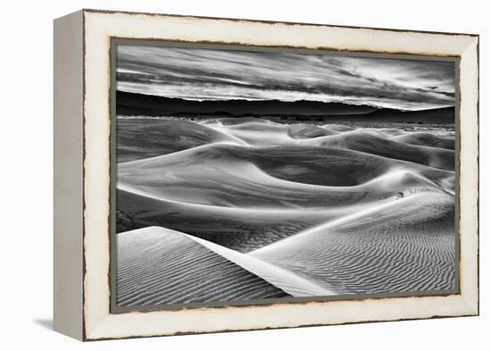 USA, California, Death Valley National Park, Dawn over Mesquite Flat Dunes in Black and White-Ann Collins-Framed Premier Image Canvas