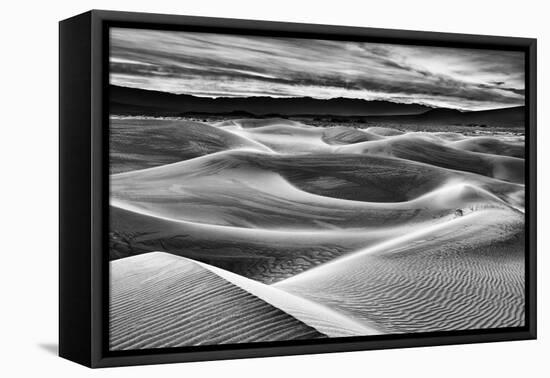 USA, California, Death Valley National Park, Dawn over Mesquite Flat Dunes in Black and White-Ann Collins-Framed Premier Image Canvas