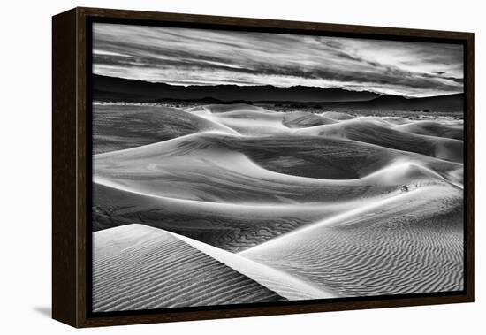 USA, California, Death Valley National Park, Dawn over Mesquite Flat Dunes in Black and White-Ann Collins-Framed Premier Image Canvas