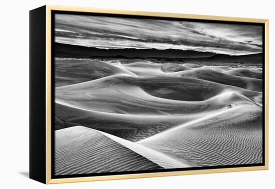 USA, California, Death Valley National Park, Dawn over Mesquite Flat Dunes in Black and White-Ann Collins-Framed Premier Image Canvas