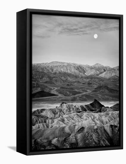 USA, California, Death Valley National Park. Moon setting at dawn over Zabriskie Point-Ann Collins-Framed Premier Image Canvas