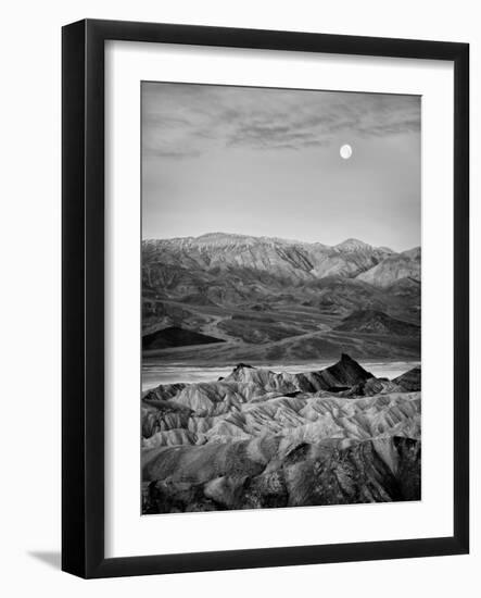USA, California, Death Valley National Park. Moon setting at dawn over Zabriskie Point-Ann Collins-Framed Photographic Print