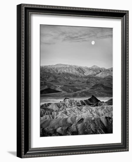 USA, California, Death Valley National Park. Moon setting at dawn over Zabriskie Point-Ann Collins-Framed Photographic Print