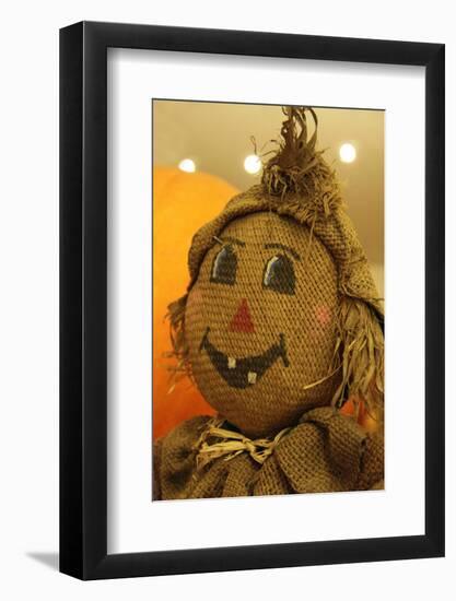 USA, California, Del Mar. A scarecrow at a Pumpkin Patch festival.-Kymri Wilt-Framed Photographic Print