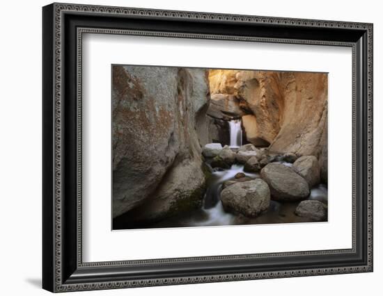 USA, California. Hidden waterfall in The Buttermilks.-Jaynes Gallery-Framed Photographic Print
