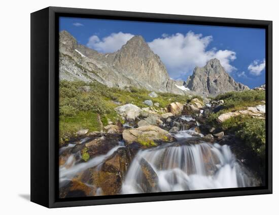 USA, California, Inyo NF. Waterfalls below Mt Ritter and Banner Peak.-Don Paulson-Framed Premier Image Canvas
