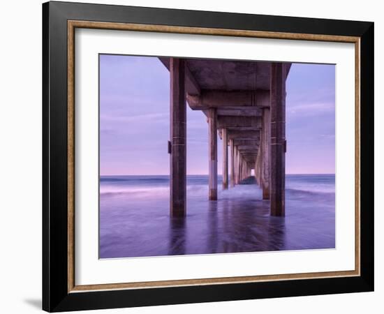 USA, California, La Jolla, Dawn under Scripps Pier at La Jolla Shores-Ann Collins-Framed Photographic Print