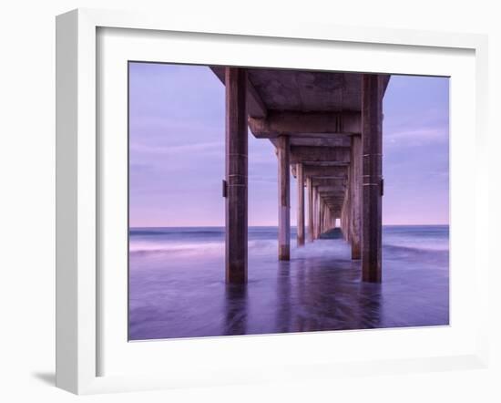 USA, California, La Jolla, Dawn under Scripps Pier at La Jolla Shores-Ann Collins-Framed Photographic Print