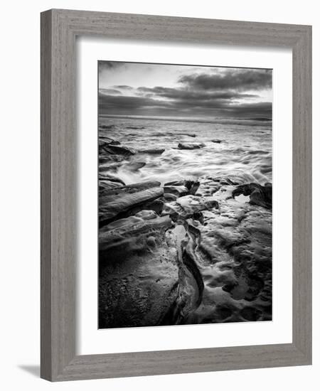 USA, California, La Jolla. Dusk and surf at Coast Blvd. Park-Ann Collins-Framed Photographic Print