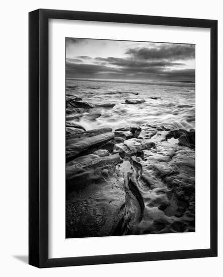 USA, California, La Jolla. Dusk and surf at Coast Blvd. Park-Ann Collins-Framed Photographic Print