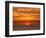 USA, California, La Jolla, Fiery sun drops into the Pacific Ocean-Ann Collins-Framed Photographic Print