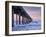 USA, California, La Jolla, Full Moon Setting at Dawn over Scripps Pier, La Jolla Shores-Ann Collins-Framed Photographic Print