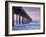 USA, California, La Jolla, Full Moon Setting at Dawn over Scripps Pier, La Jolla Shores-Ann Collins-Framed Photographic Print