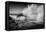 USA, California, La Jolla. High surf at high tide inundates Windansea Surf Shack-Ann Collins-Framed Premier Image Canvas