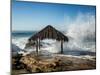 USA, California, La Jolla. High surf at high tide inundates Windansea Surf Shack-Ann Collins-Mounted Photographic Print