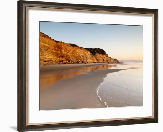 USA, California, La Jolla. Low Tide Cliff Reflections at Torrey Pines State Beach-Ann Collins-Framed Photographic Print