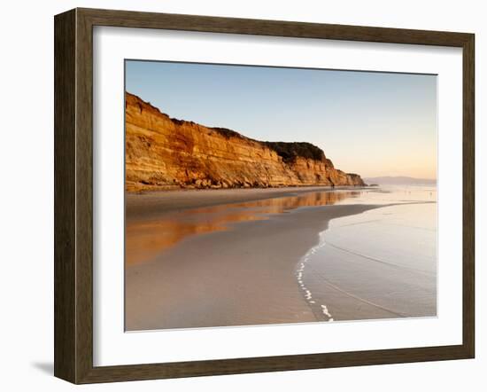 USA, California, La Jolla. Low Tide Cliff Reflections at Torrey Pines State Beach-Ann Collins-Framed Photographic Print