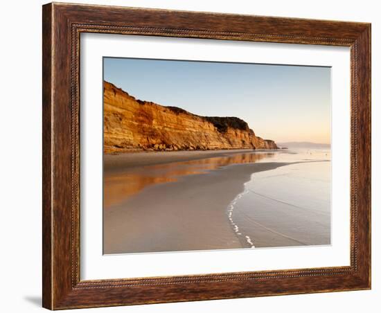 USA, California, La Jolla. Low Tide Cliff Reflections at Torrey Pines State Beach-Ann Collins-Framed Photographic Print