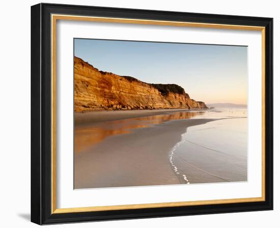 USA, California, La Jolla. Low Tide Cliff Reflections at Torrey Pines State Beach-Ann Collins-Framed Photographic Print