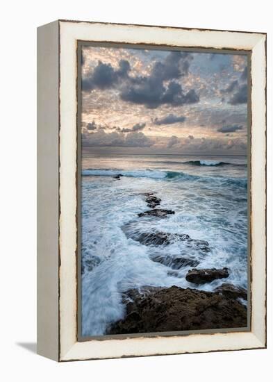 USA, California, La Jolla. Ocean waves and rocks at dusk-Ann Collins-Framed Premier Image Canvas