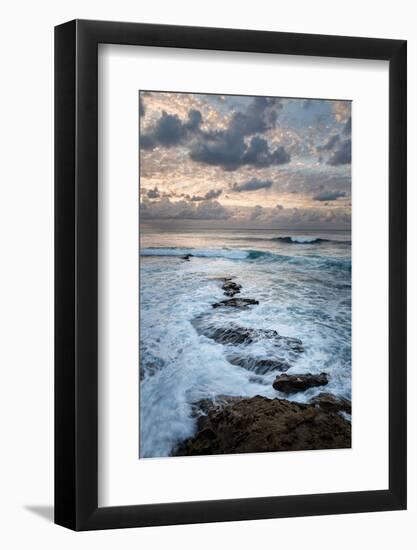 USA, California, La Jolla. Ocean waves and rocks at dusk-Ann Collins-Framed Photographic Print