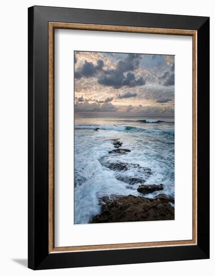 USA, California, La Jolla. Ocean waves and rocks at dusk-Ann Collins-Framed Photographic Print