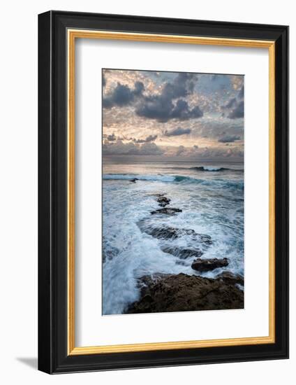 USA, California, La Jolla. Ocean waves and rocks at dusk-Ann Collins-Framed Photographic Print