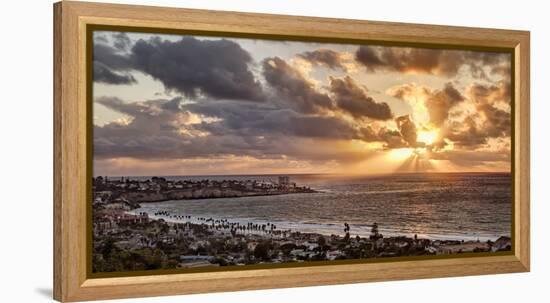 USA, California, La Jolla, Panoramic View of La Jolla Shores and the Village at Sunset-Ann Collins-Framed Premier Image Canvas