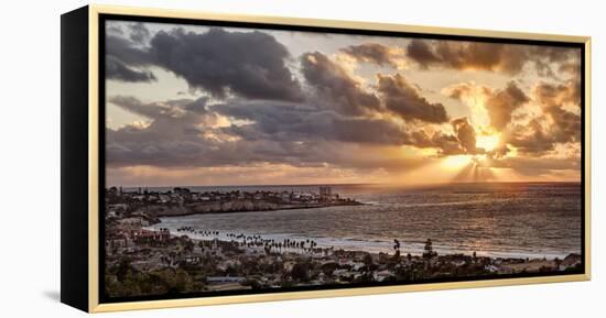 USA, California, La Jolla, Panoramic View of La Jolla Shores and the Village at Sunset-Ann Collins-Framed Premier Image Canvas