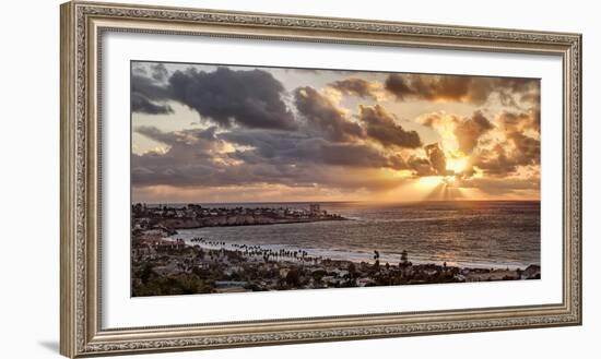 USA, California, La Jolla, Panoramic View of La Jolla Shores and the Village at Sunset-Ann Collins-Framed Photographic Print