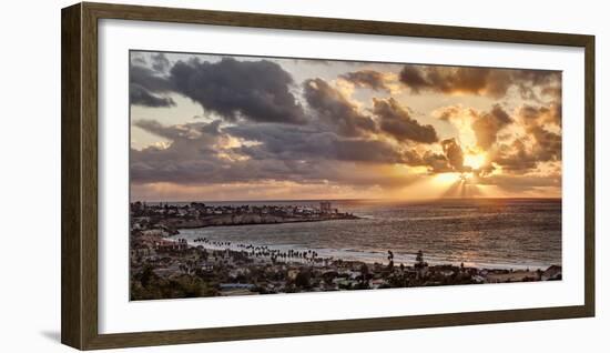 USA, California, La Jolla, Panoramic View of La Jolla Shores and the Village at Sunset-Ann Collins-Framed Photographic Print