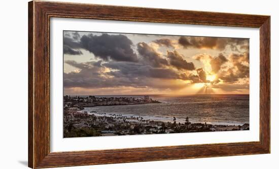 USA, California, La Jolla, Panoramic View of La Jolla Shores and the Village at Sunset-Ann Collins-Framed Photographic Print