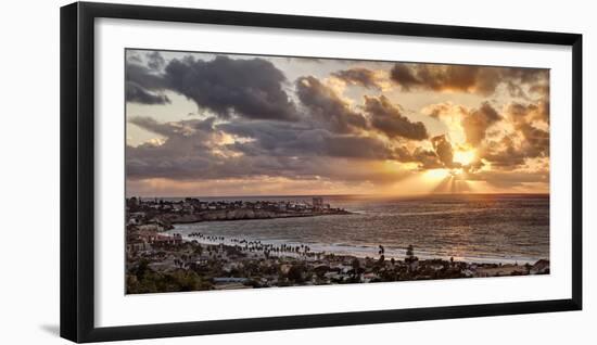 USA, California, La Jolla, Panoramic View of La Jolla Shores and the Village at Sunset-Ann Collins-Framed Photographic Print