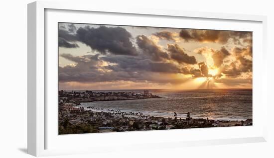USA, California, La Jolla, Panoramic View of La Jolla Shores and the Village at Sunset-Ann Collins-Framed Photographic Print