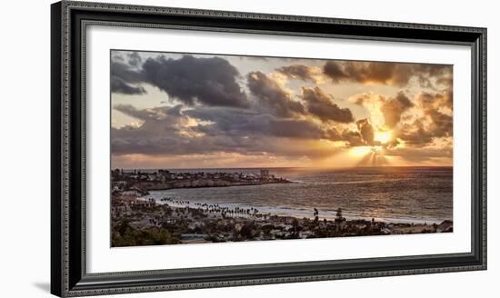 USA, California, La Jolla, Panoramic View of La Jolla Shores and the Village at Sunset-Ann Collins-Framed Photographic Print