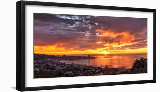 USA, California, La Jolla. Panoramic View of Sunset over La Jolla Shores and Village-Ann Collins-Framed Photographic Print