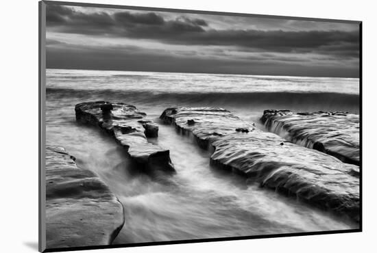 USA, California, La Jolla, Rising Tide and Waves at Coast Blvd at Dusk-Ann Collins-Mounted Photographic Print
