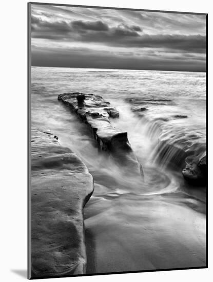 USA, California, La Jolla, Rising Tide and Waves at Coast Blvd at Dusk-Ann Collins-Mounted Photographic Print