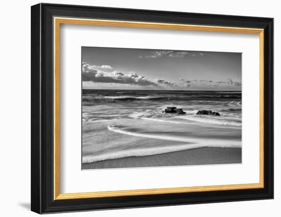 USA, California, La Jolla. Rocks and clouds at Whispering Sands Beach-Ann Collins-Framed Photographic Print