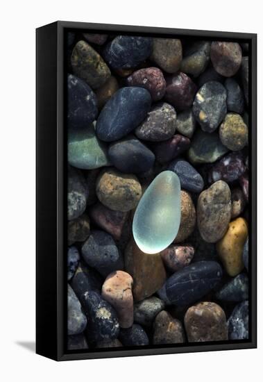 USA, California, La Jolla. Sea glass on cobblestone beach.-Jaynes Gallery-Framed Premier Image Canvas
