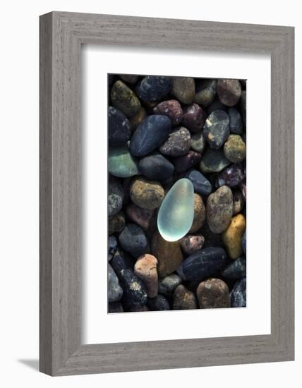 USA, California, La Jolla. Sea glass on cobblestone beach.-Jaynes Gallery-Framed Photographic Print