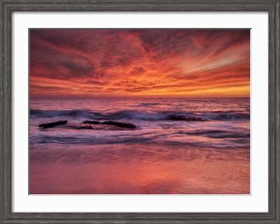 Usa California La Jolla Sunset At North End Of Windansea Beach Photographic Print Ann Collins Art Com